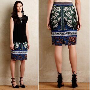 Anthropologie Moth Pencil Skirt Sweaater Fair Isle Size Large